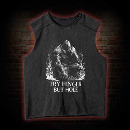 Try Finger but Hole Vintage Washed Tank Top