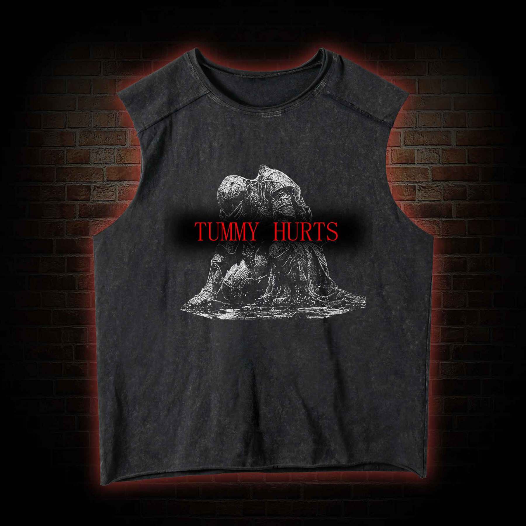 Retro Tummy Hurts Vintage Washed Tank Top