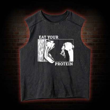 Eat Your Protein Vintage Washed Tank Top