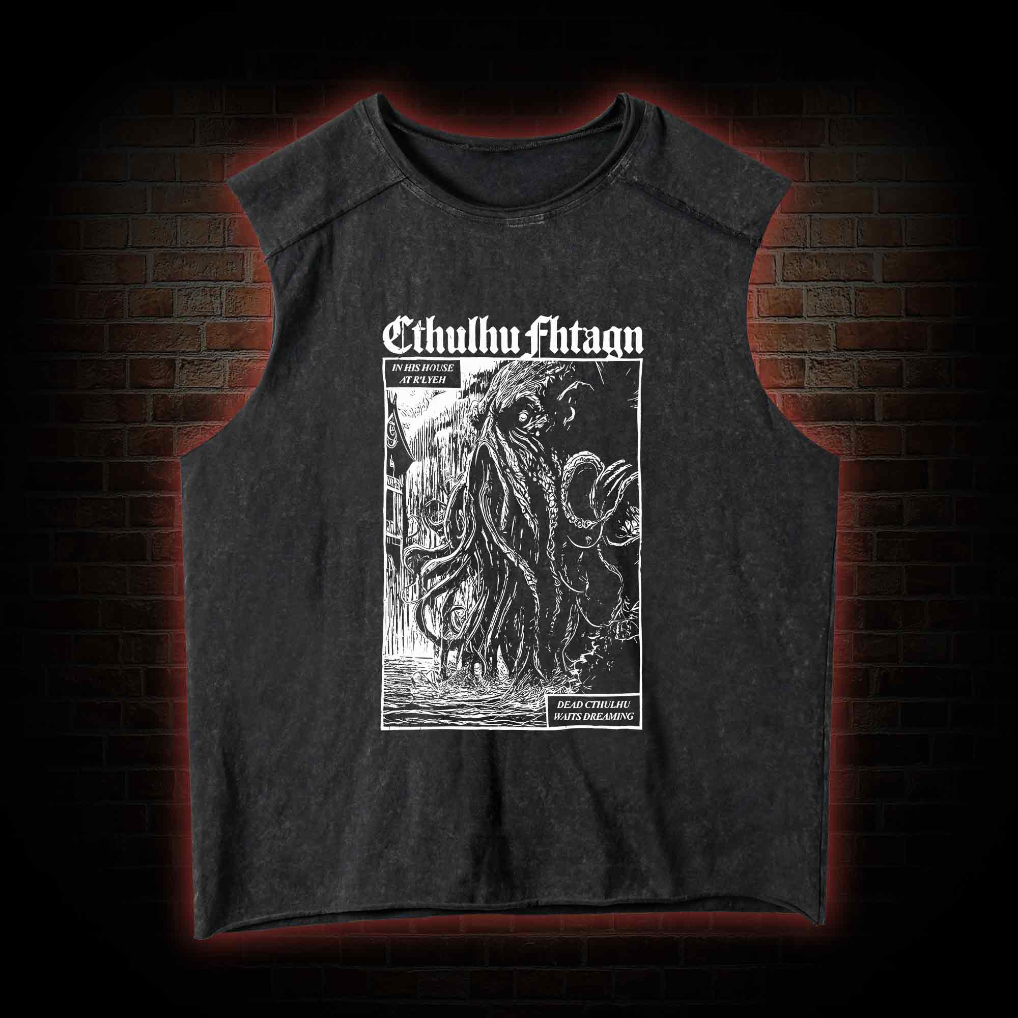 Cthulhu Fhtagn Washed Tank Top