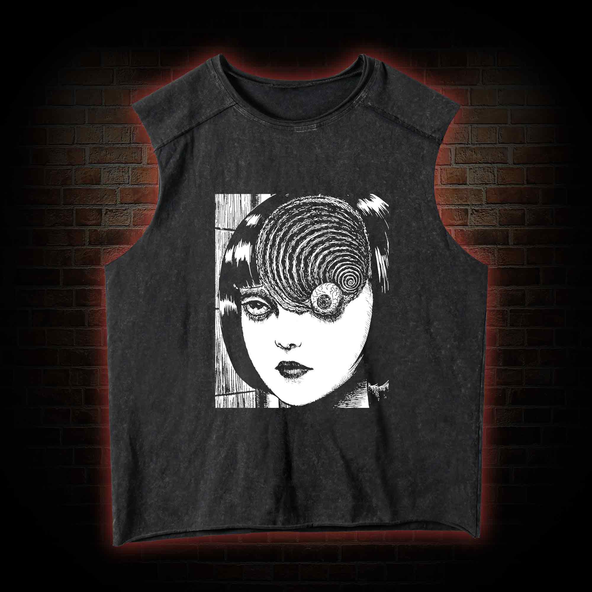 Horror Eyeball Washed Tank Top