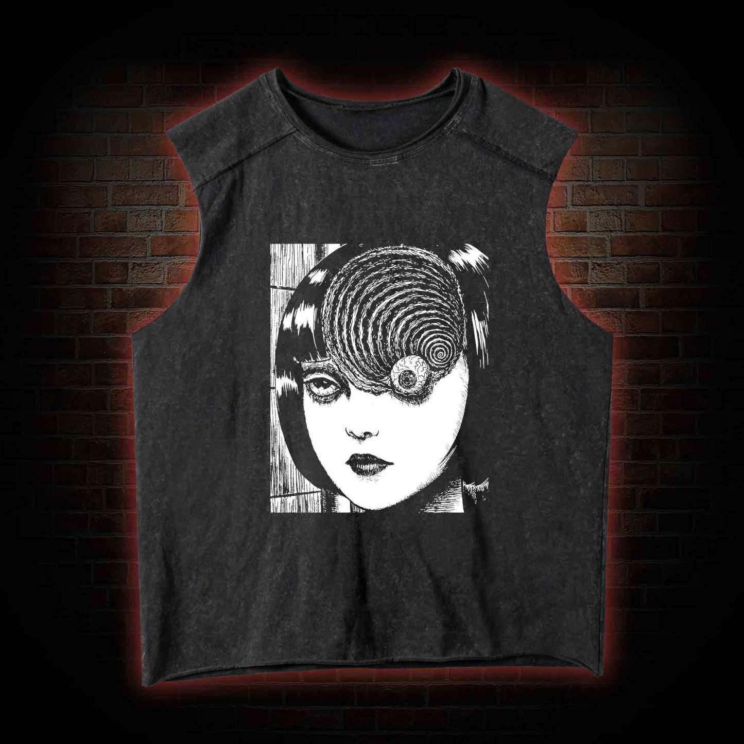Horror Eyeball Washed Tank Top