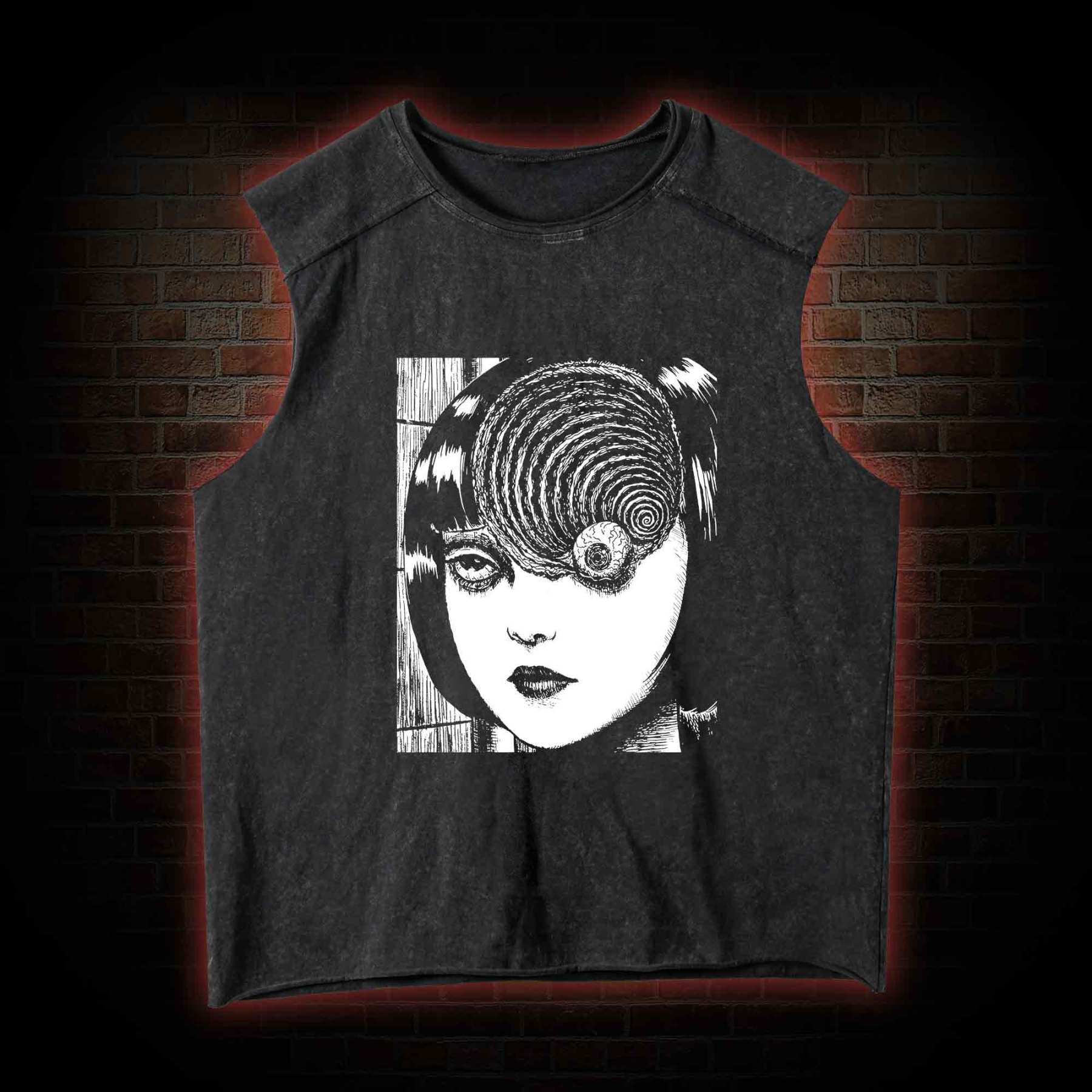 Horror Eyeball Washed Tank Top