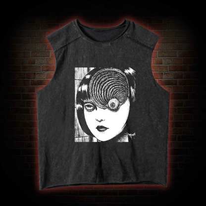 Horror Eyeball Washed Tank Top