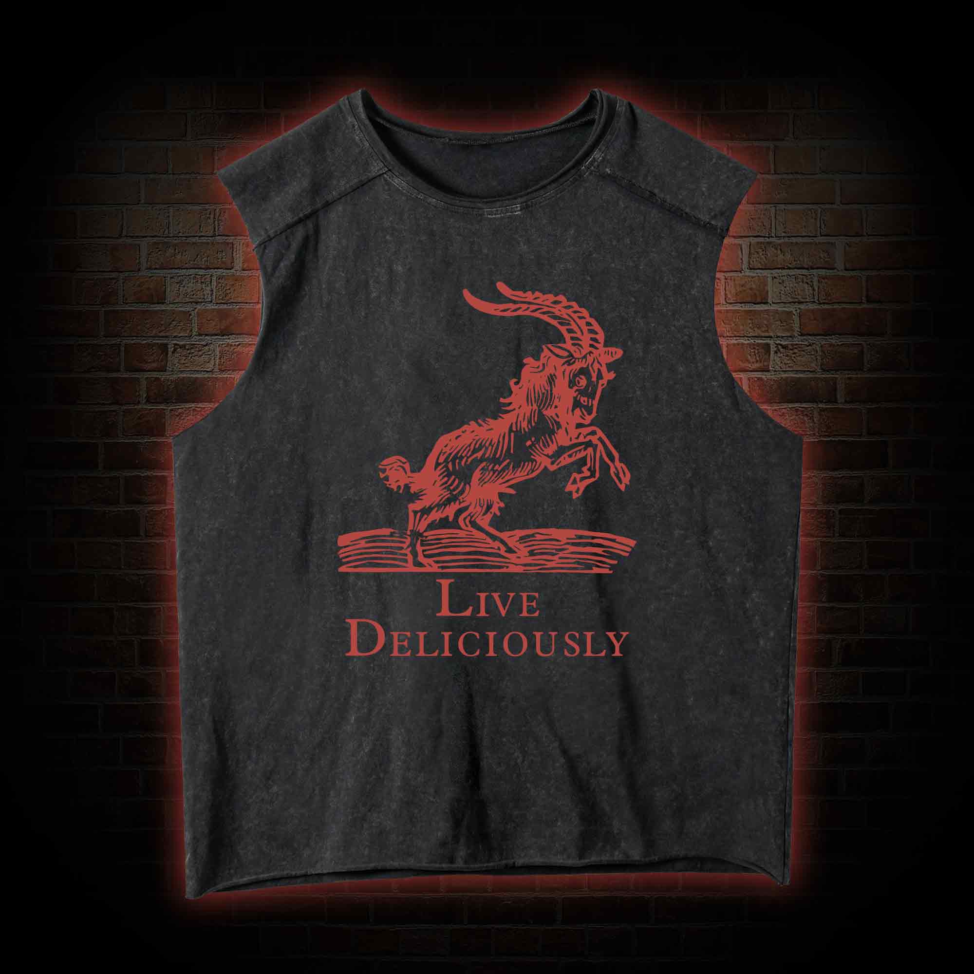 Live Deliciously Washed Tank Top