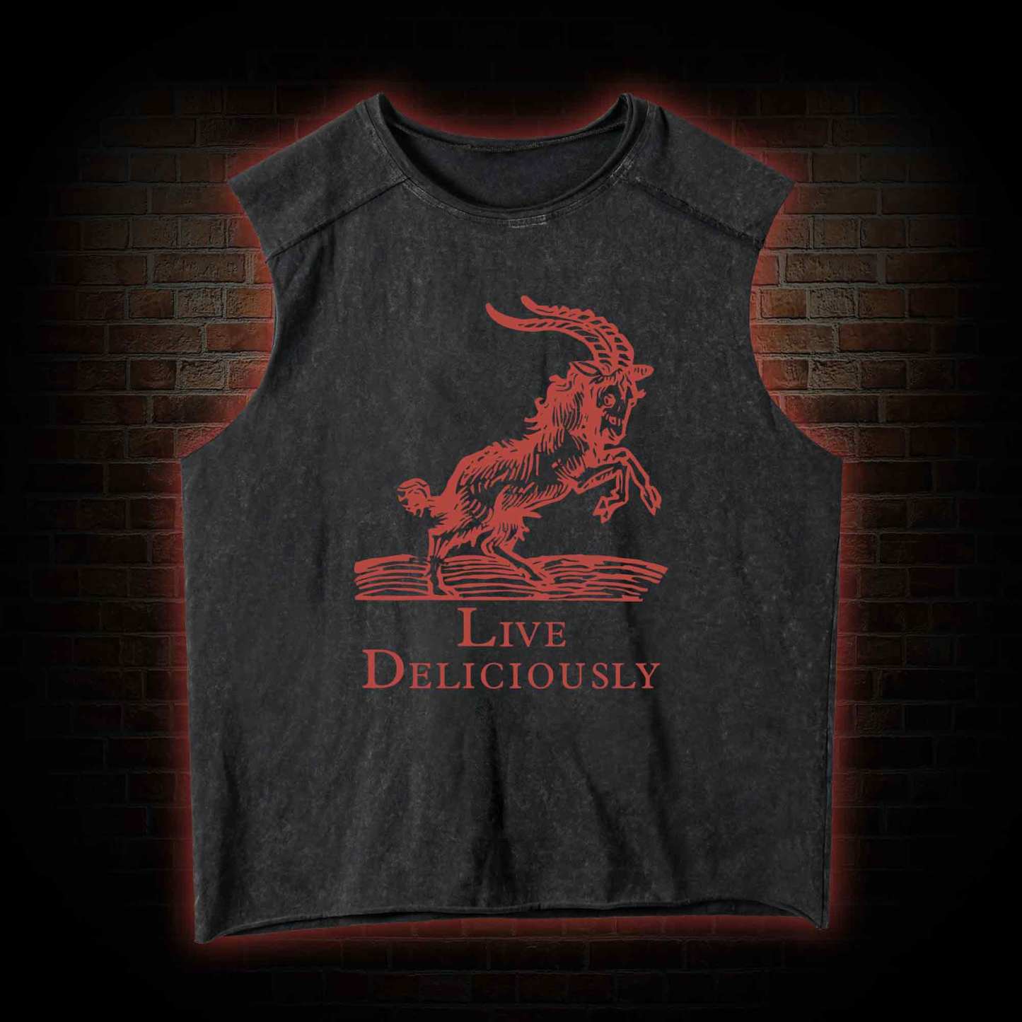 Live Deliciously Washed Tank Top