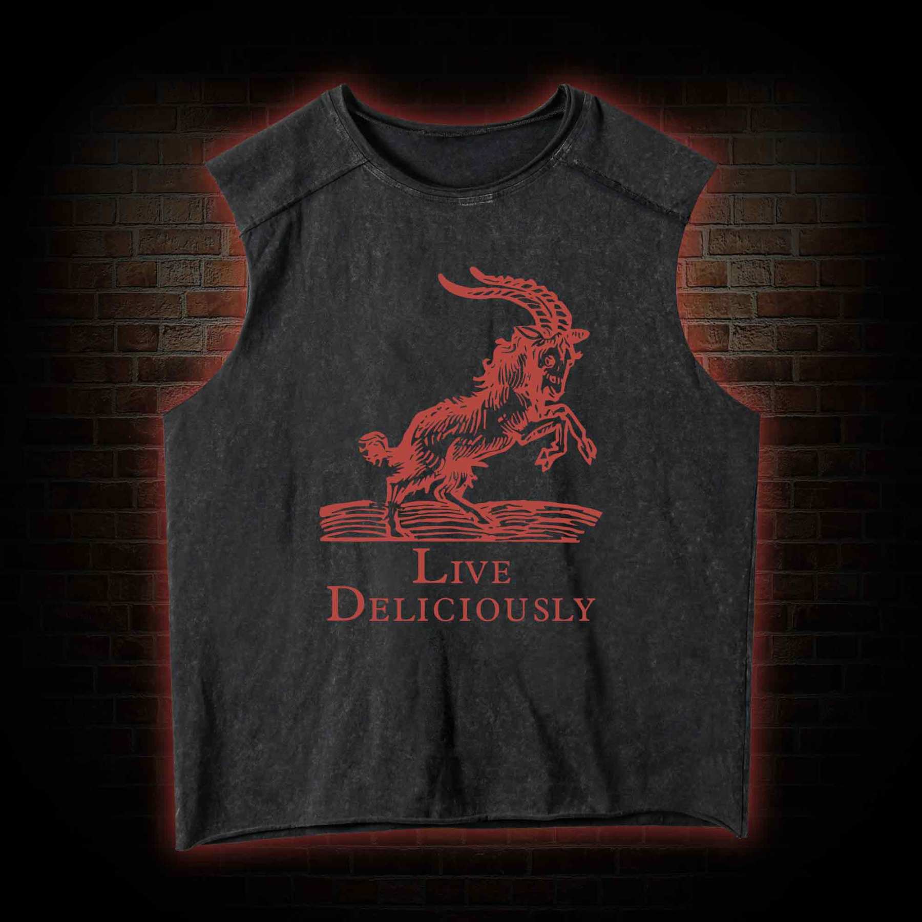 Live Deliciously Washed Tank Top