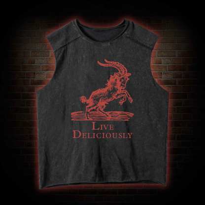 Live Deliciously Washed Tank Top