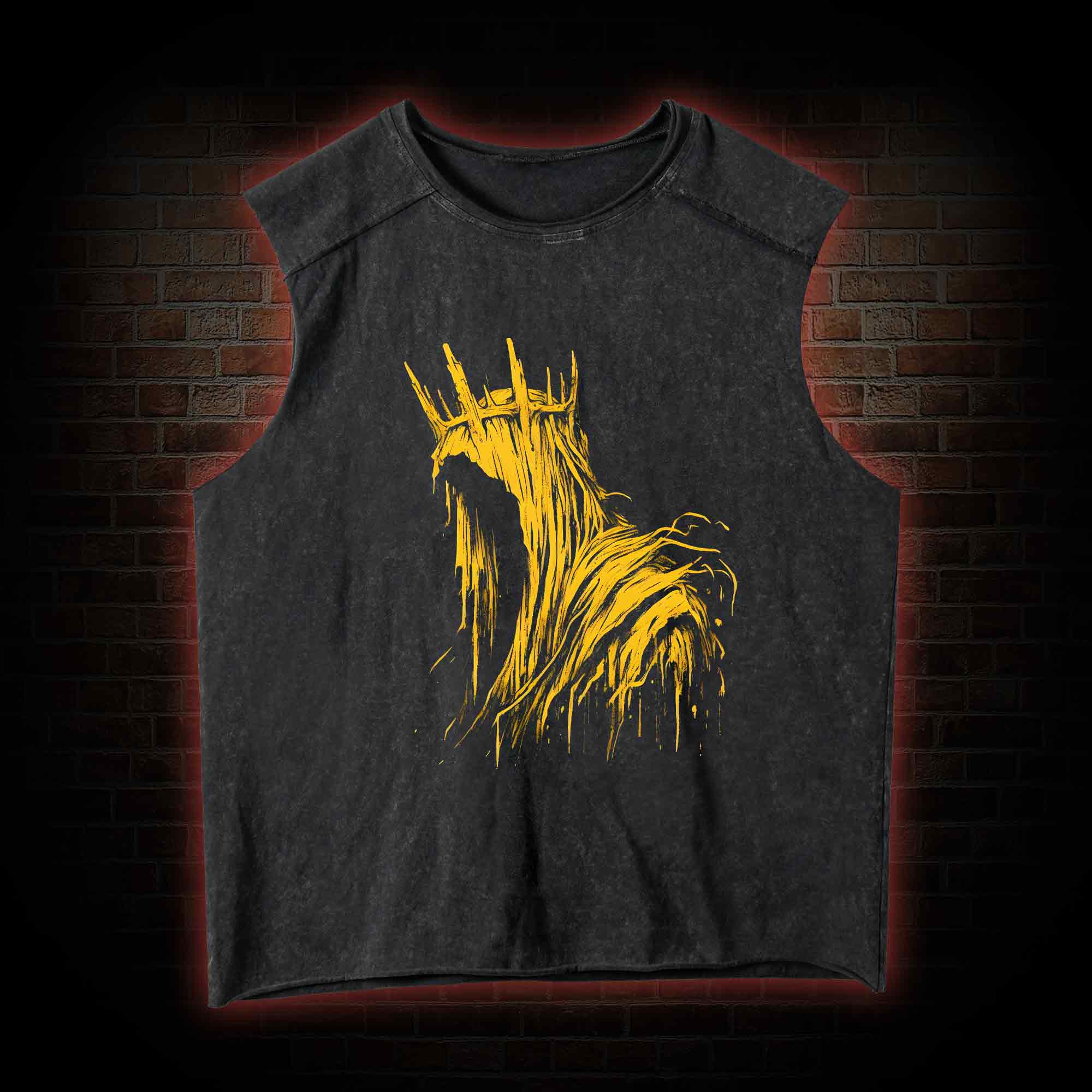 The King in Yellow Cthulhu Washed Tank Top