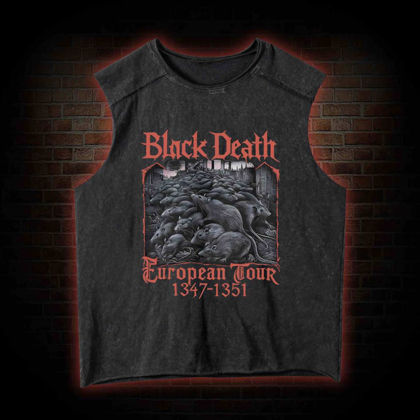 Vintage Black Death European Tour Washed Tank Top
