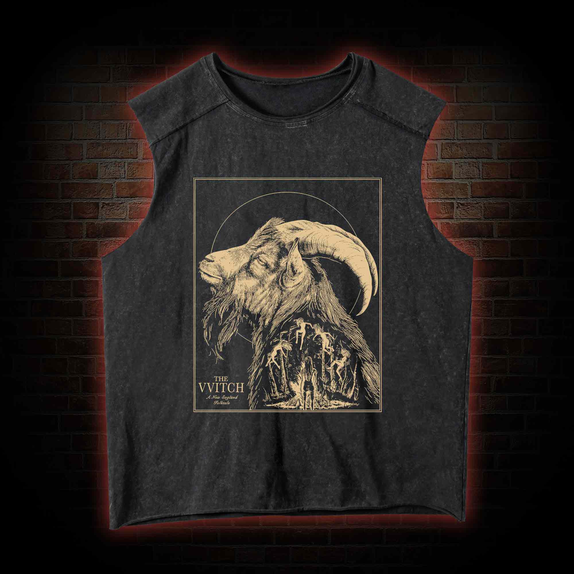 The Witch Inspired Black Phillip Washed Tank Top