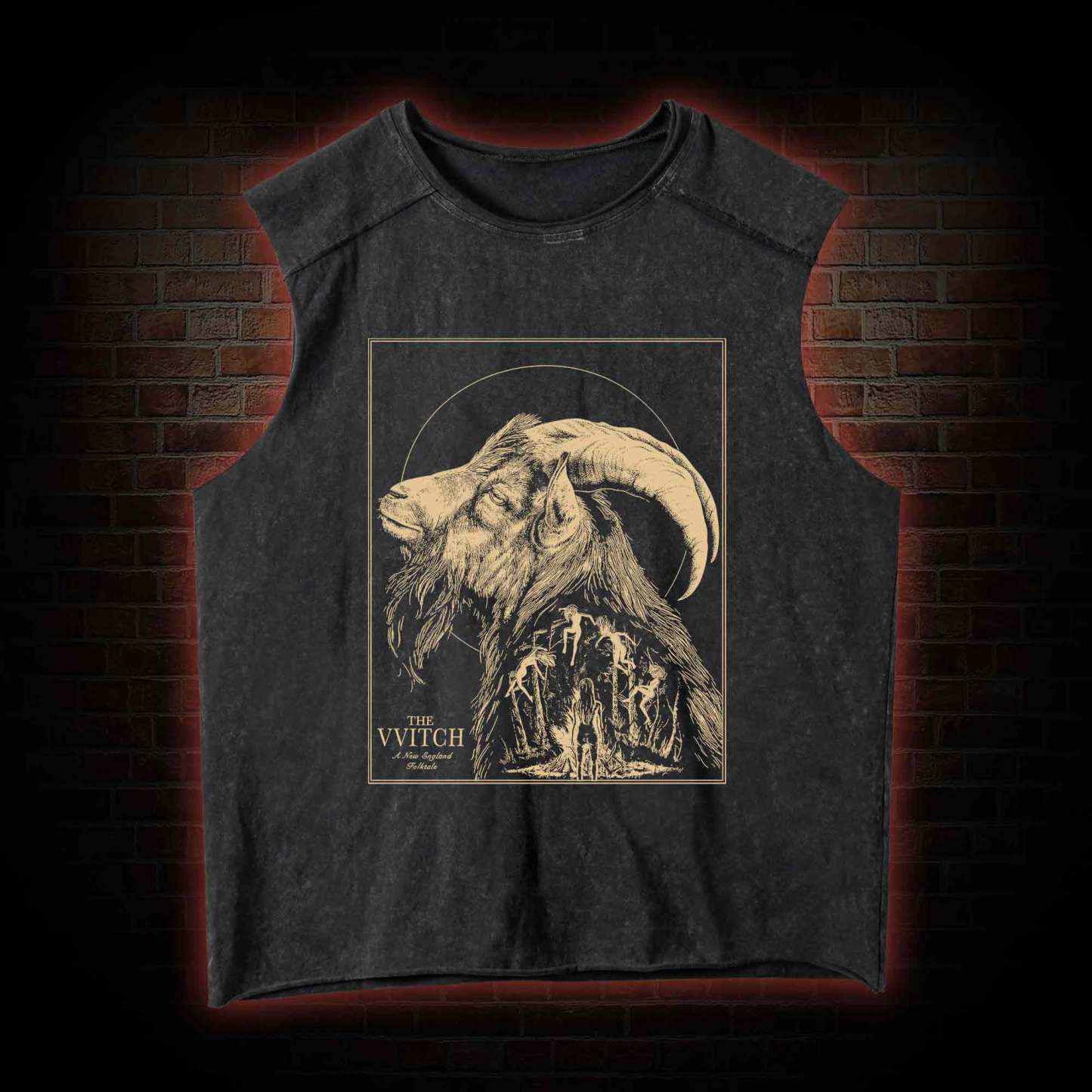 The Witch Inspired Black Phillip Washed Tank Top