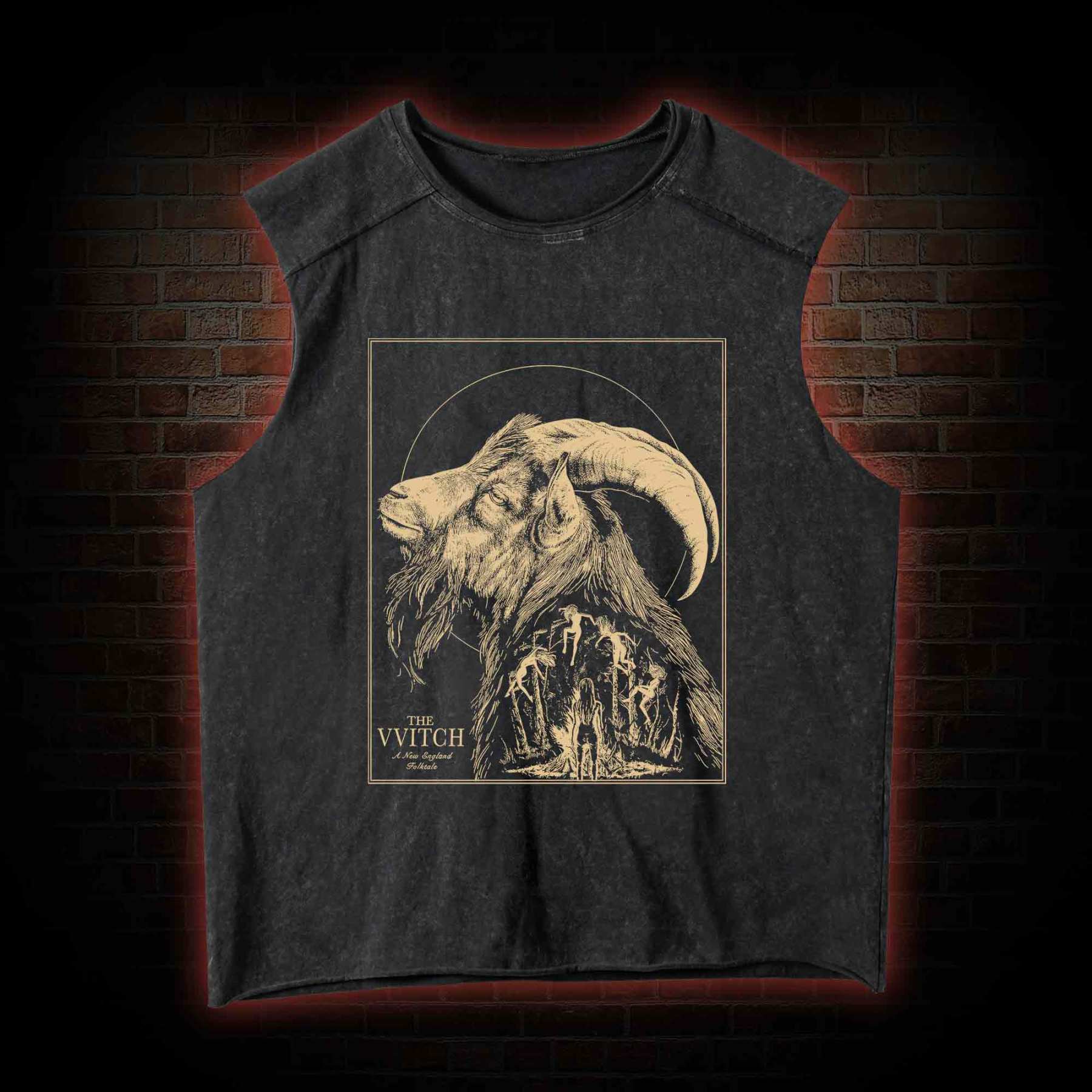 The Witch Inspired Black Phillip Washed Tank Top