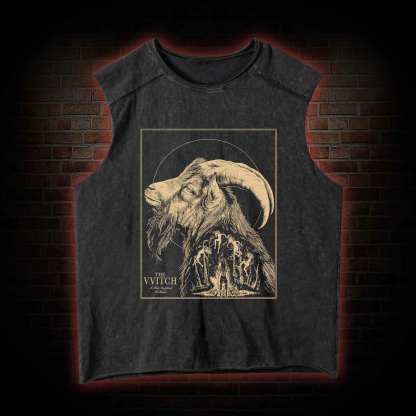 The Witch Inspired Black Phillip Washed Tank Top