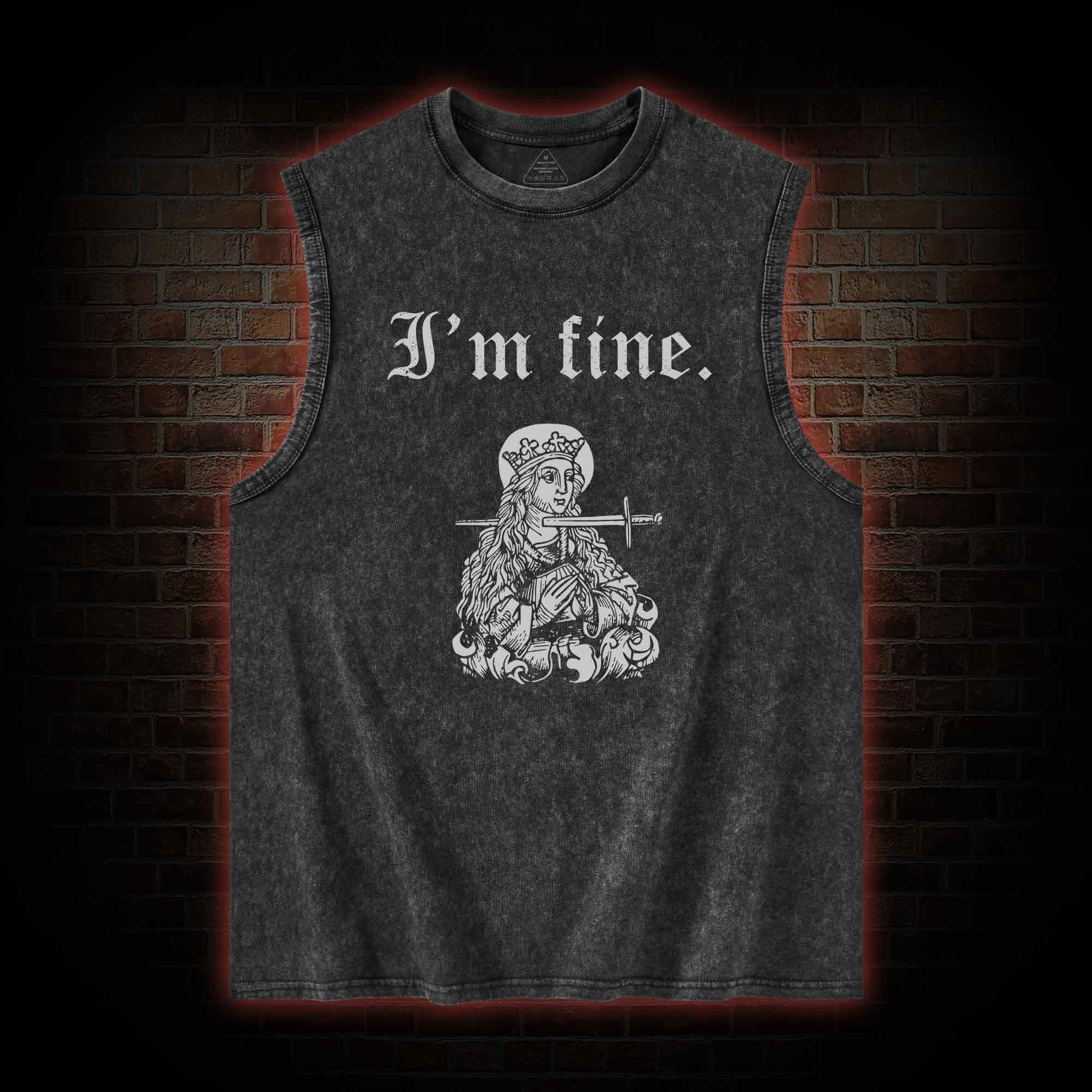 I'm Fine Washed Tank Top