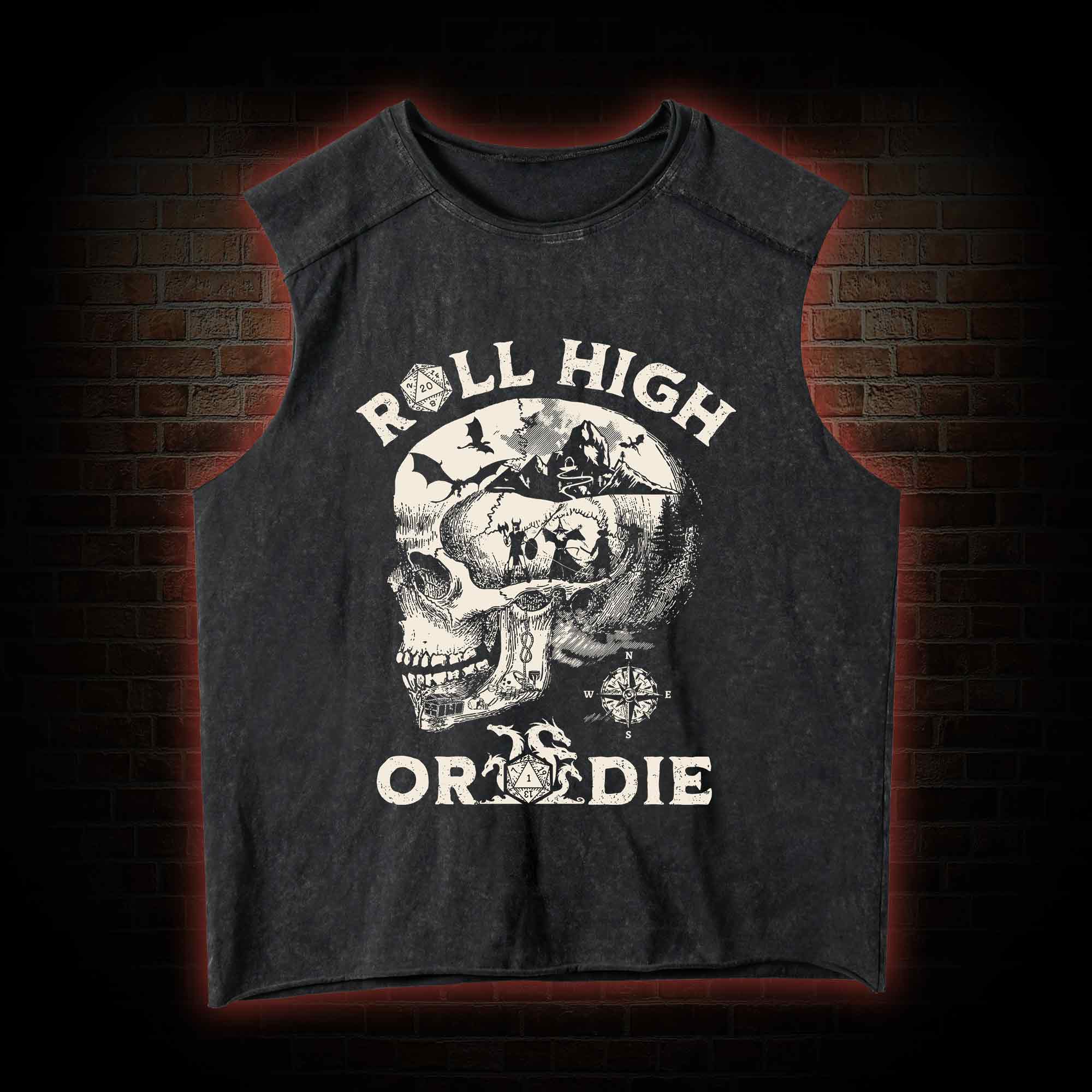Roll High Or Die Vintage Washed Tank Top