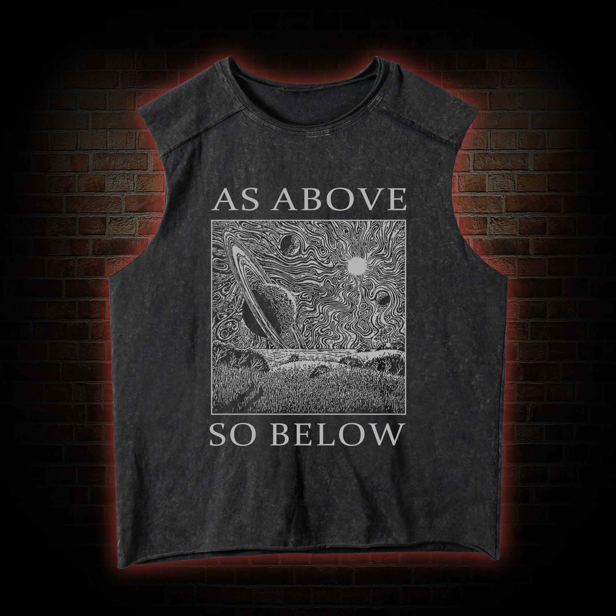 Retro As Above So Below Vintage Washed Tank Top