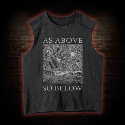 Retro As Above So Below Vintage Washed Tank Top