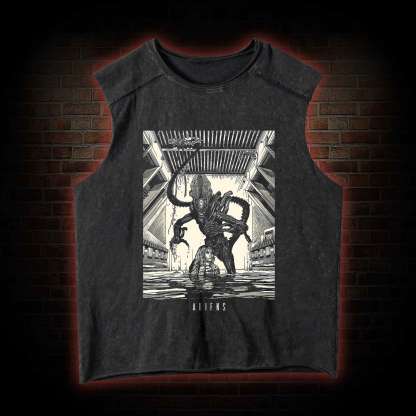 Retro Alien Vintage Washed Tank Top