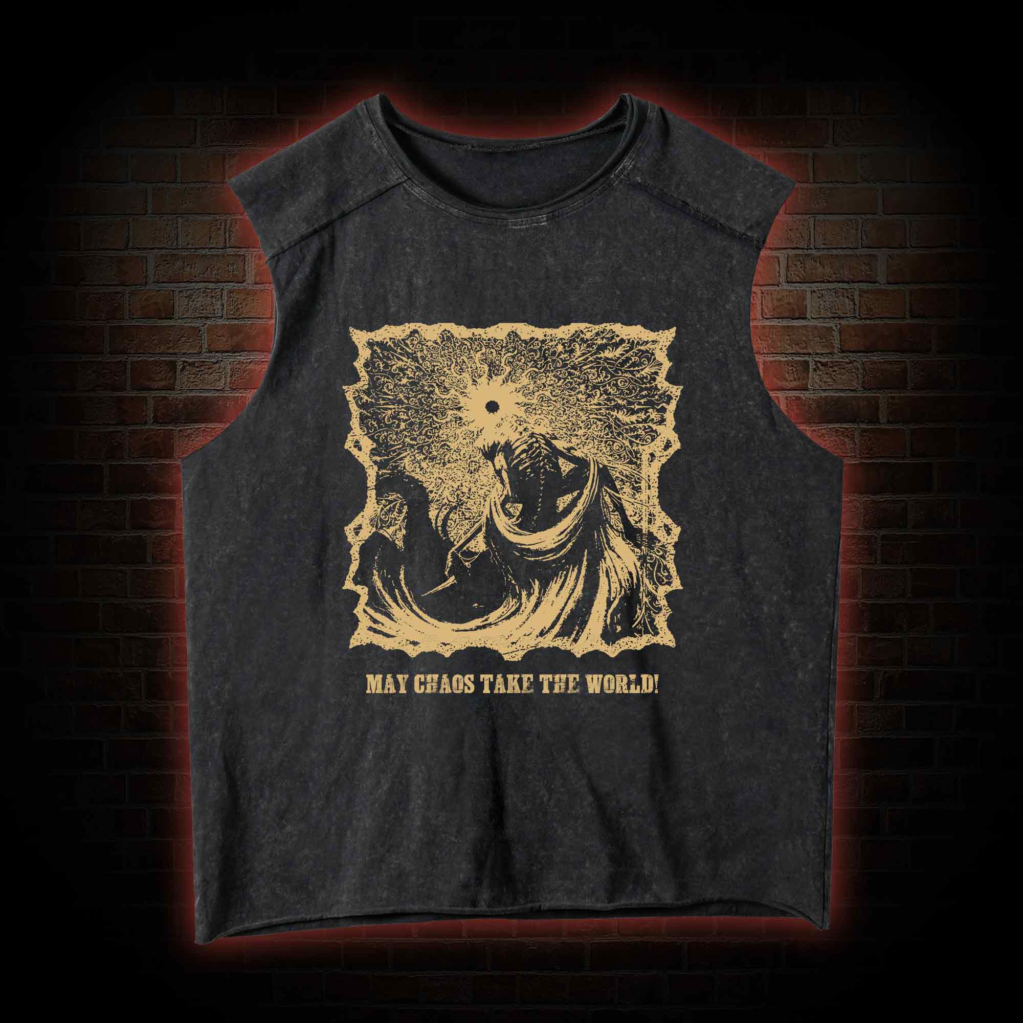 May Chaos Take The World Vintage Washed Tank Top