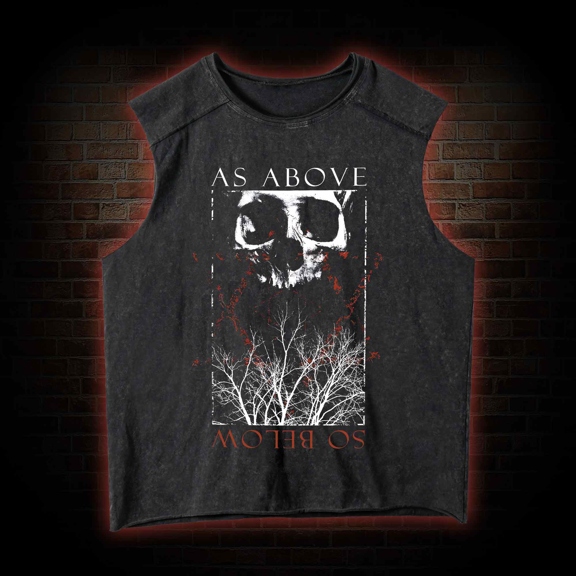 As About So Below Horror Vintage Washed Tank Top