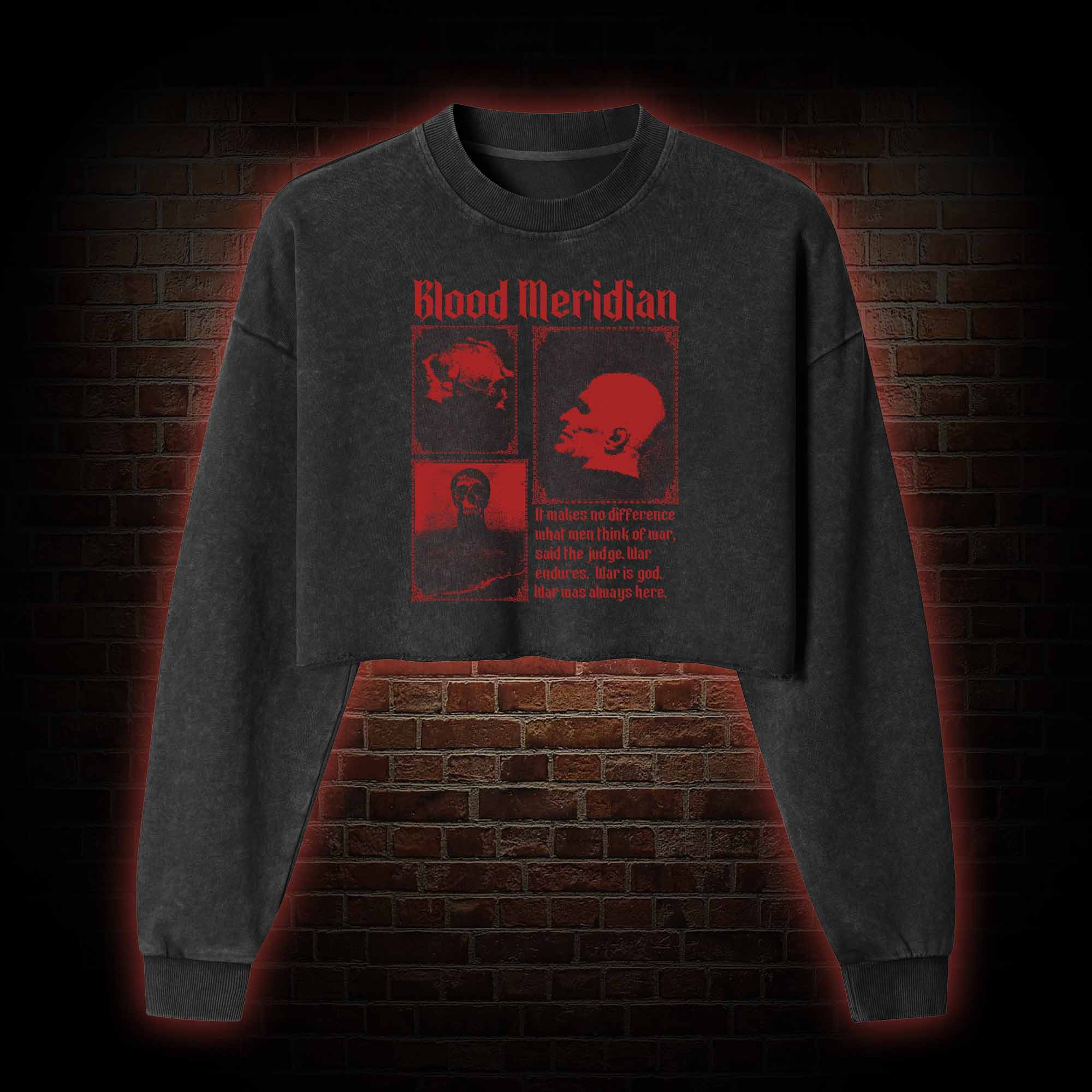 Blood Meridian Vintage Washed Cropped Sweatshirts