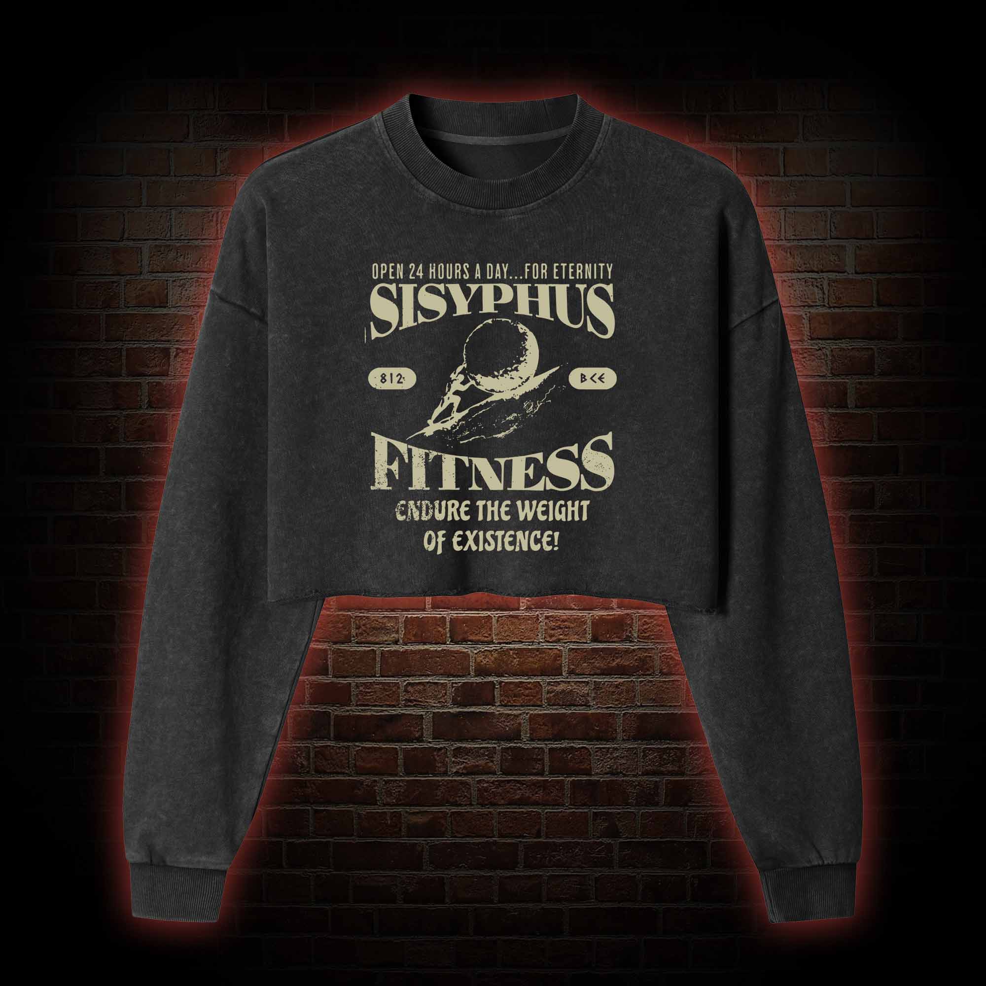 Sisyphus Fitness Washed Cropped Sweatshirts