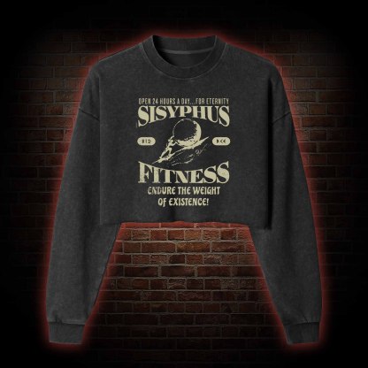 Sisyphus Fitness Washed Cropped Sweatshirts