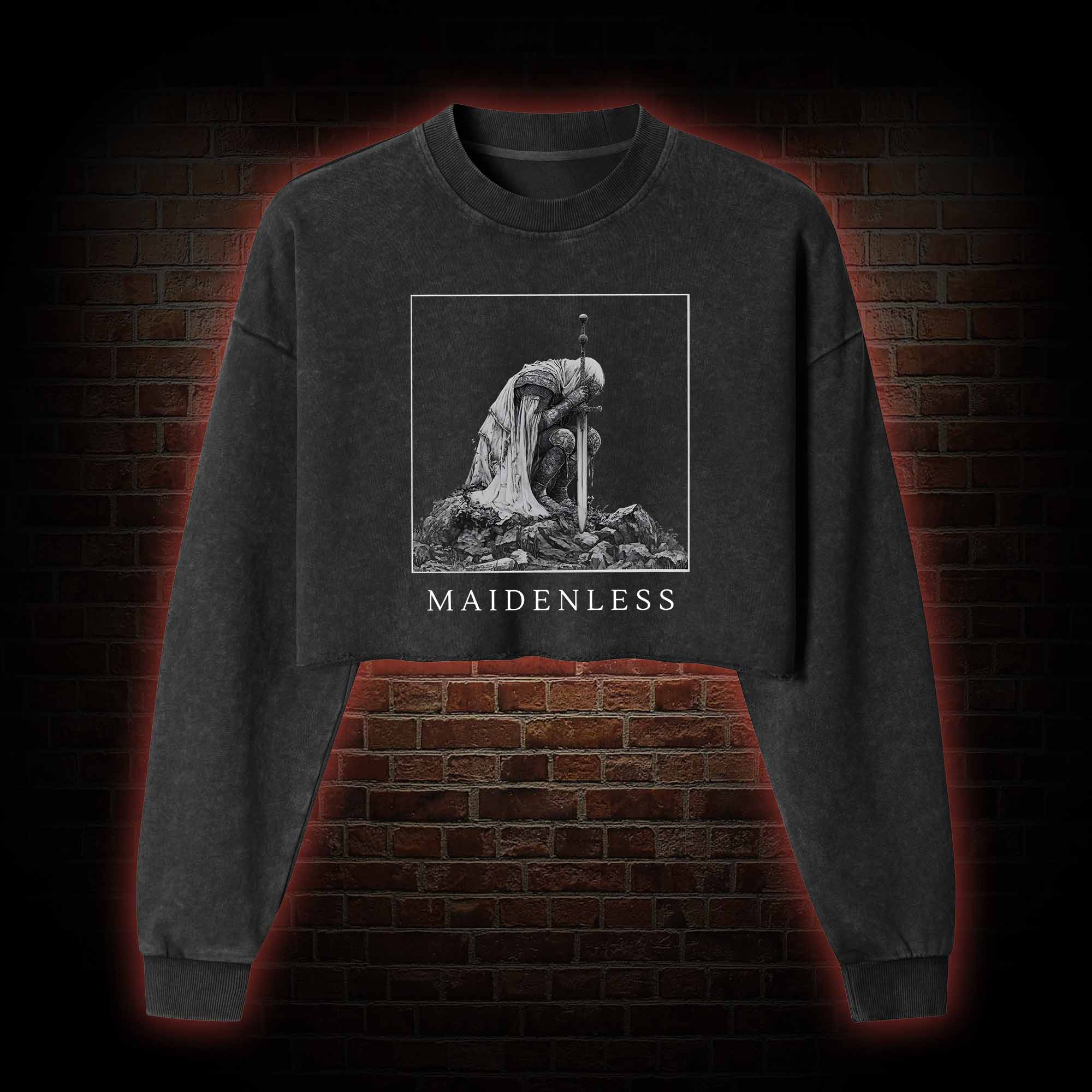 Maidenless Washed Cropped Sweatshirts