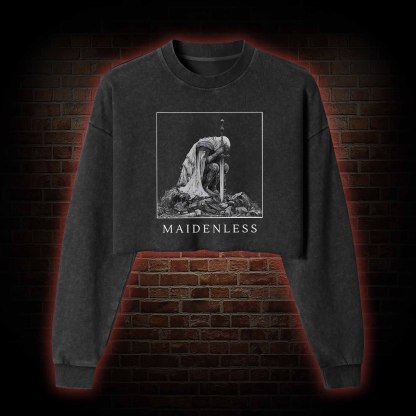 Maidenless Washed Cropped Sweatshirts