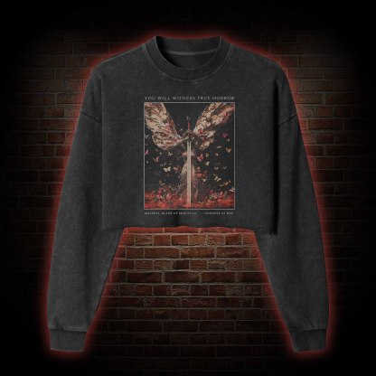 Goddess of Rot Washed Cropped Sweatshirts
