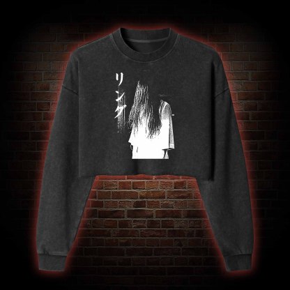 Vintage Ghost Washed Cropped Sweatshirts