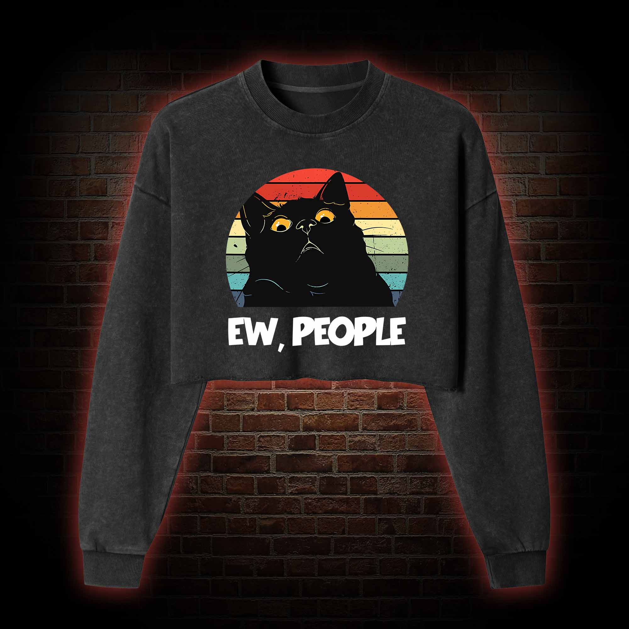 Ew People Washed Cropped Sweatshirts