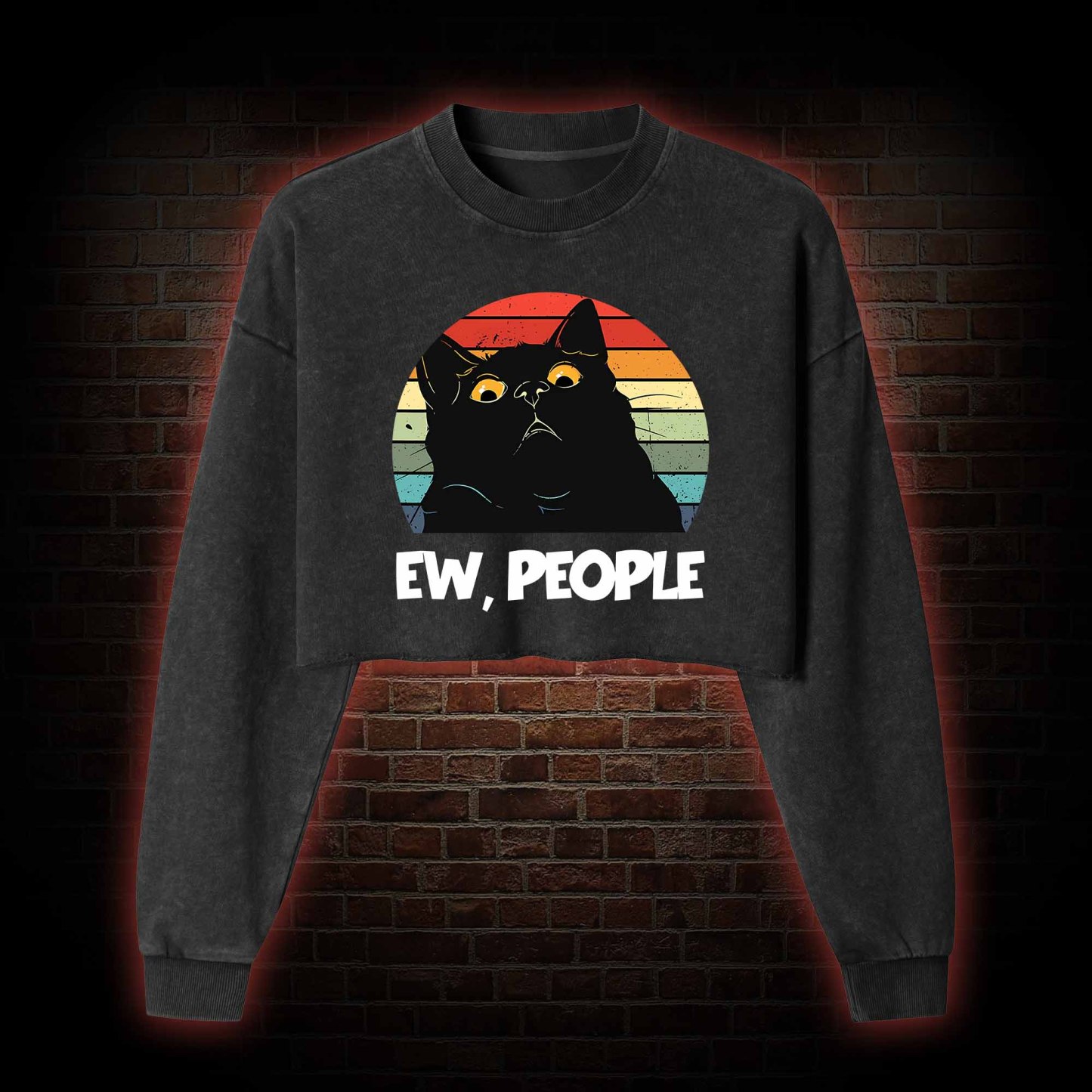 Ew People Washed Cropped Sweatshirts