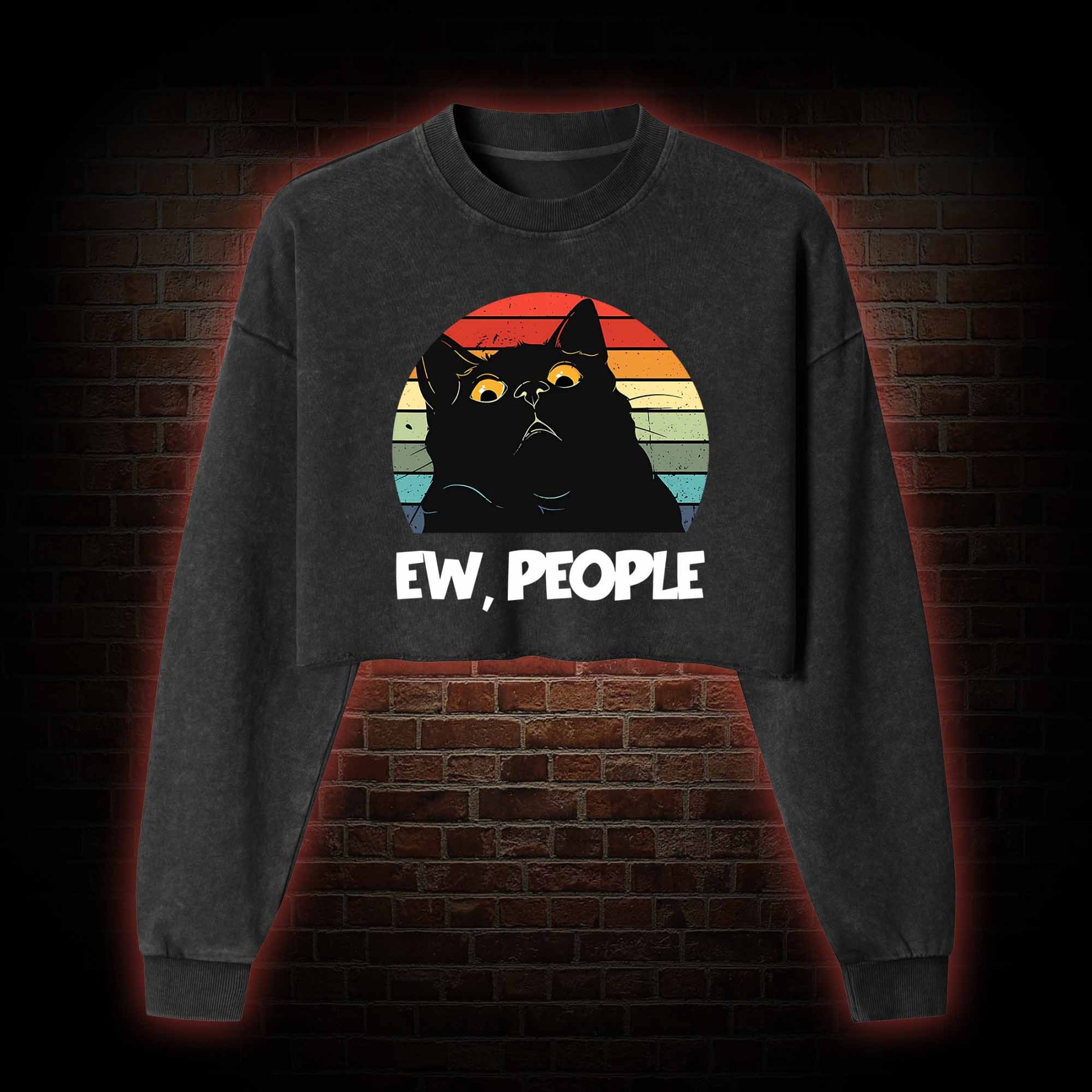 Ew People Washed Cropped Sweatshirts