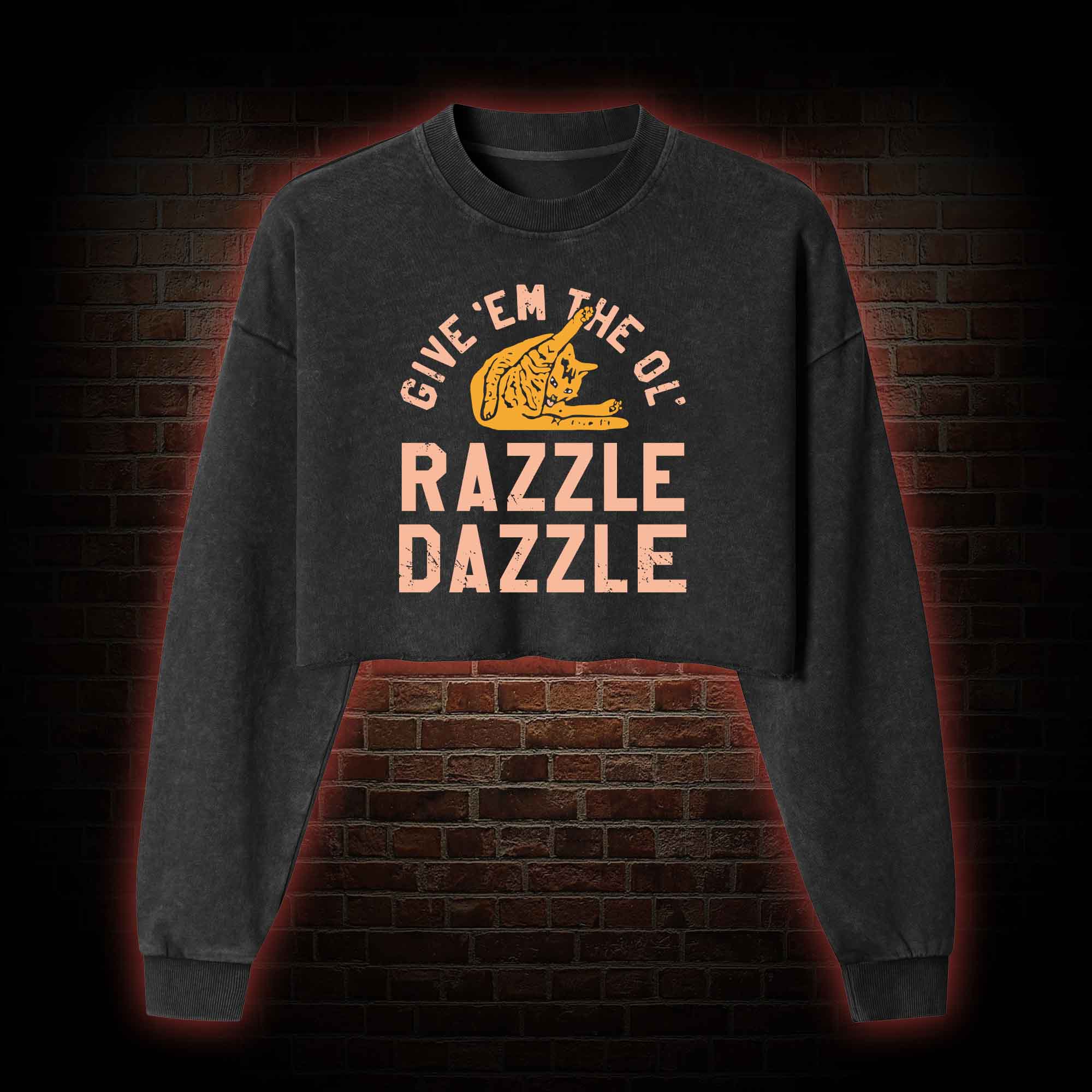 Razzle Dazzle Washed Cropped Sweatshirts