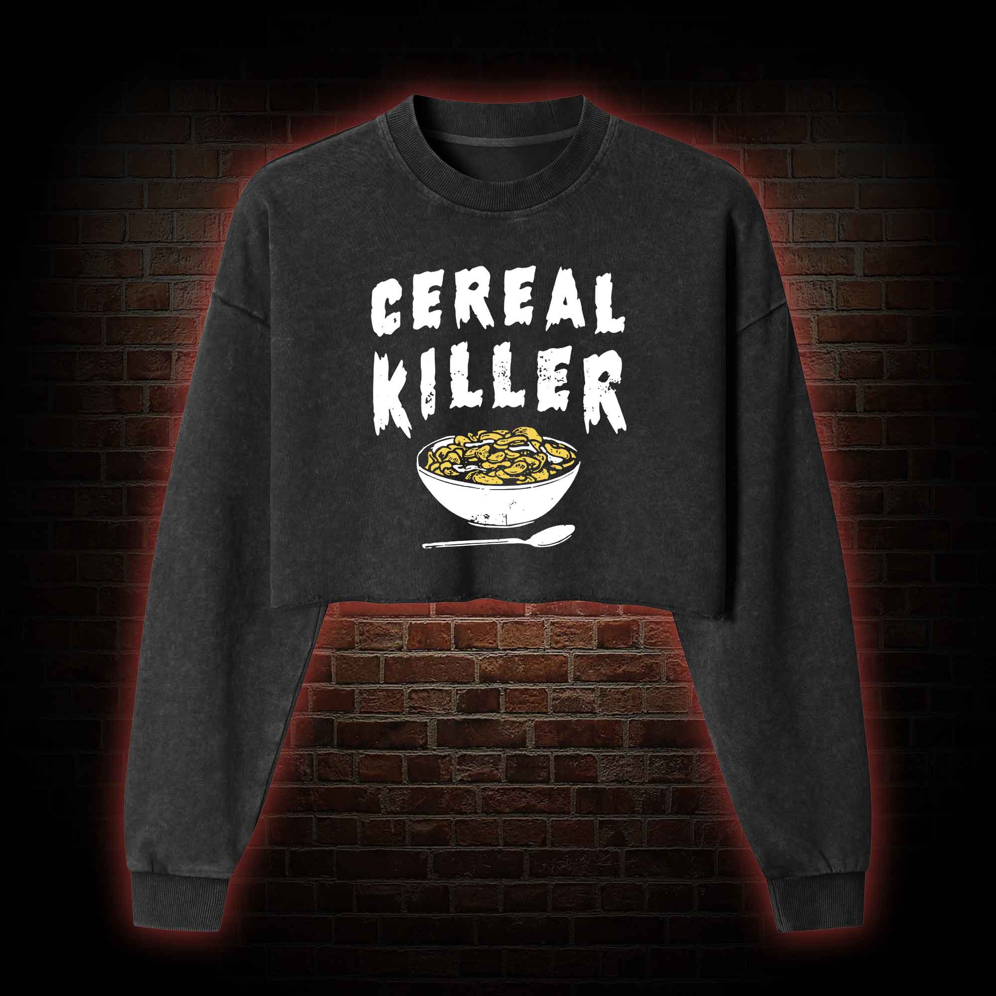 Cereal Killer Washed Cropped Sweatshirts