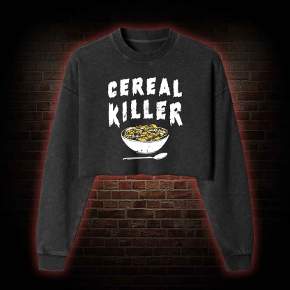 Cereal Killer Washed Cropped Sweatshirts