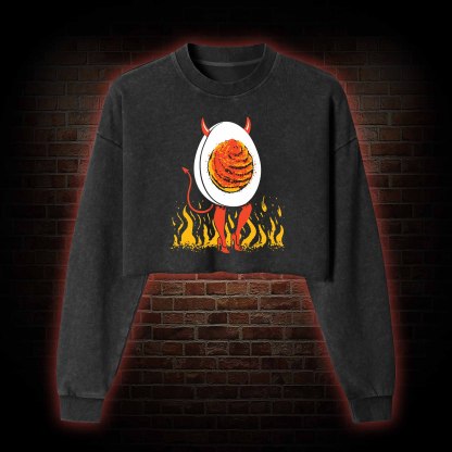 Deviled Egg Washed Cropped Sweatshirts