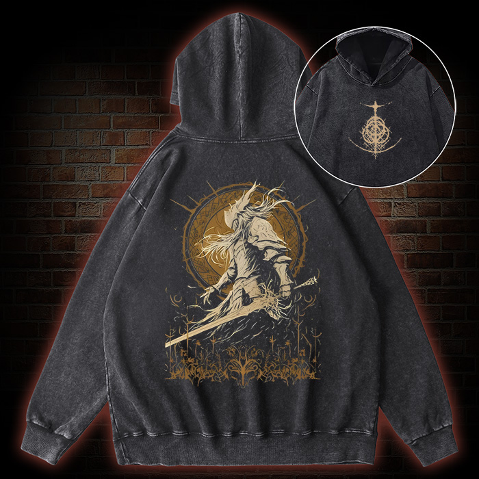 Not Row Back Print Back Print Washed Hoodie