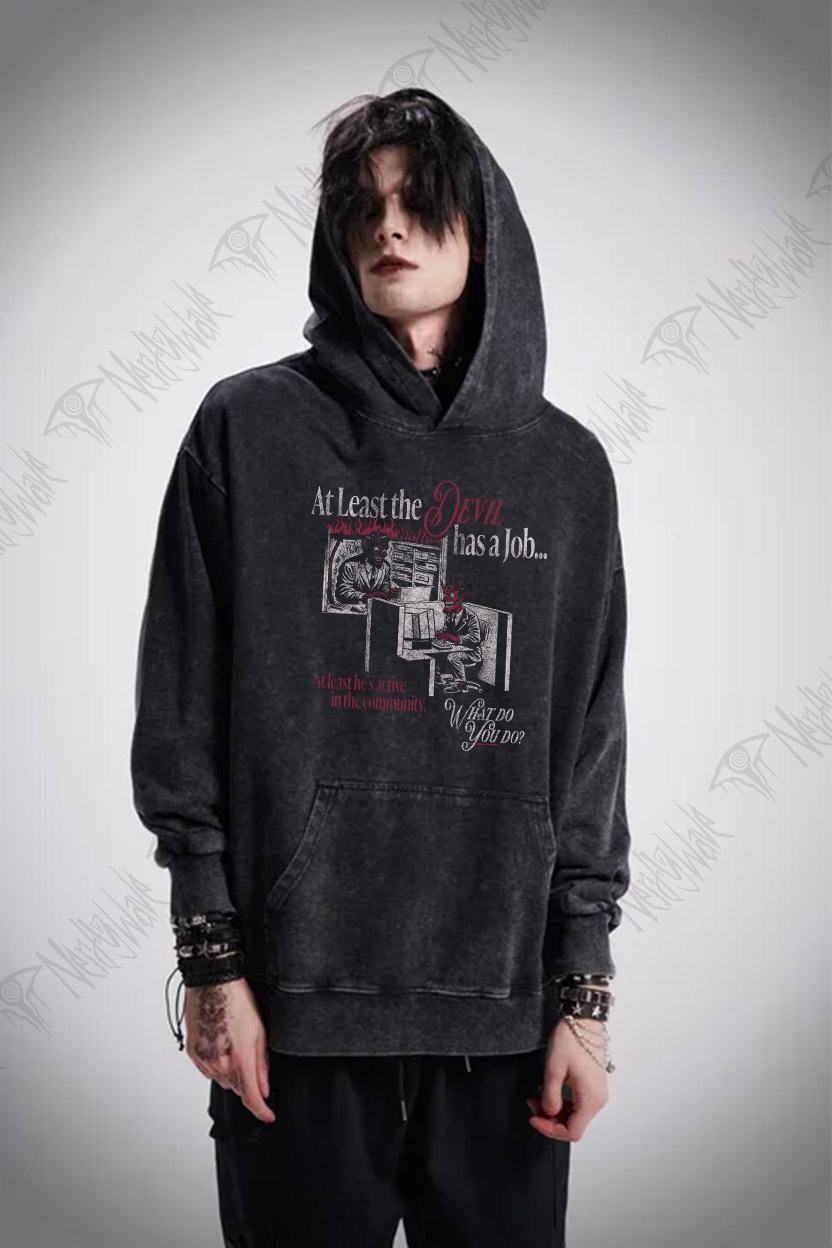 At Least the Devil.... Washed Hoodie