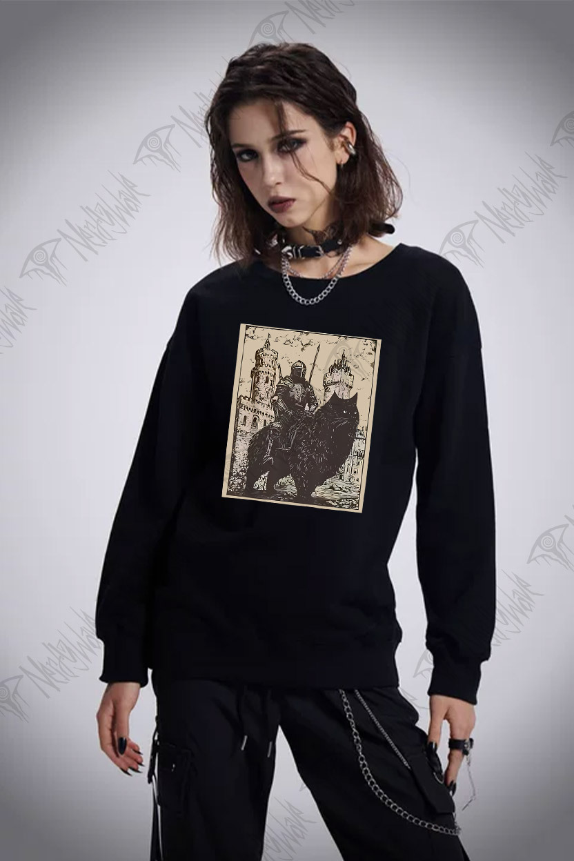 Knight Cat Rider Vintage Sweatshirt