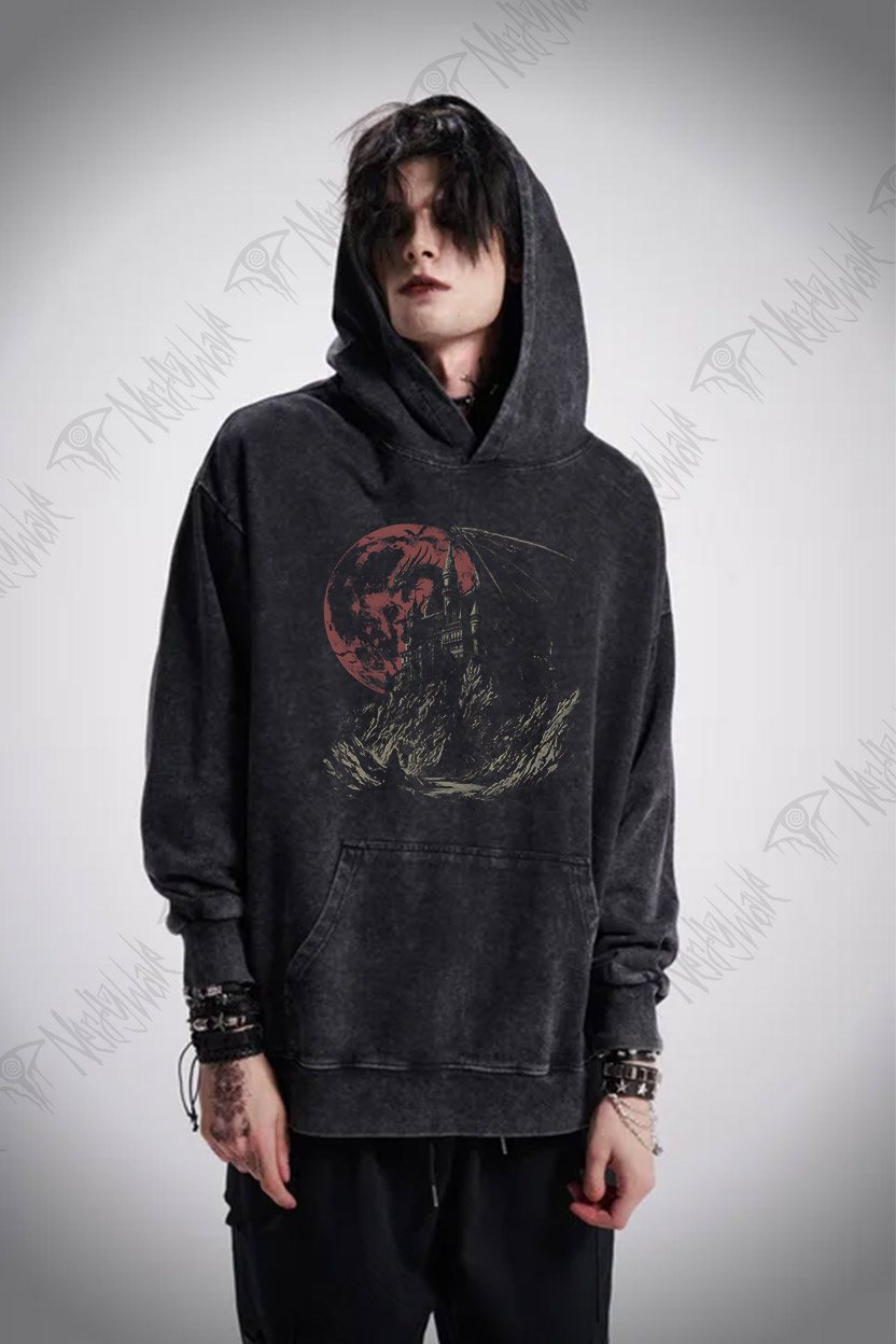 Medieval Dragon Castle Washed Hoodie