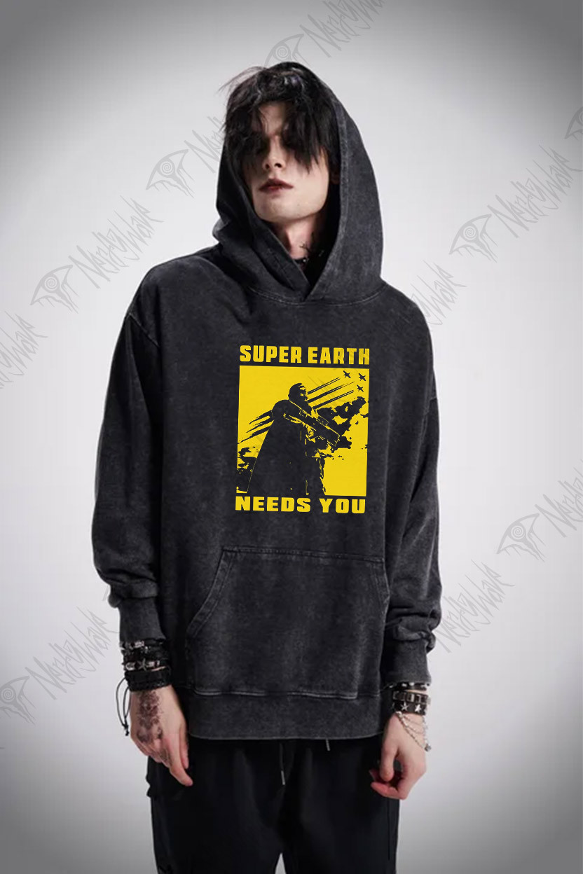 Earth Needs you Washed Hoodie