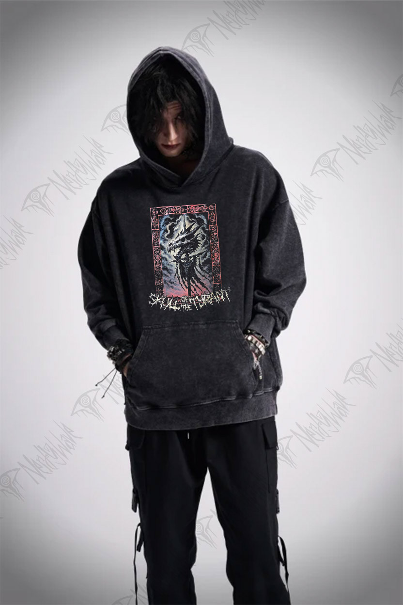 Dragon Skull Washed Hoodie