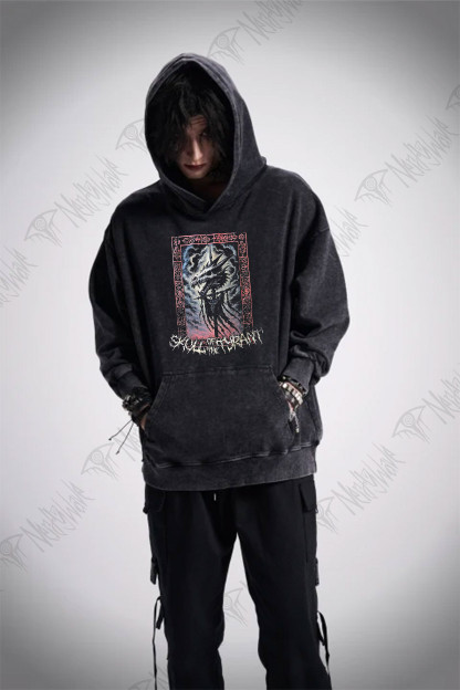 Dragon Skull Washed Hoodie