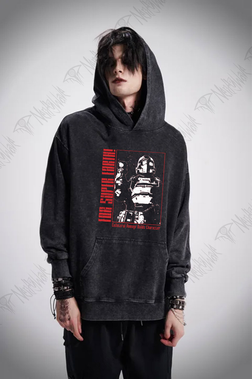 Tactical Star Soldier Washed Hoodie