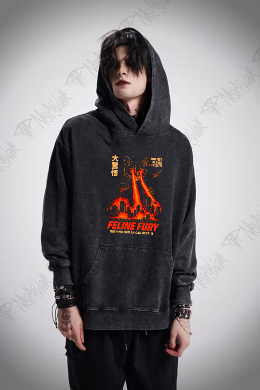 Pure Cat Rampage Washed Hoodie