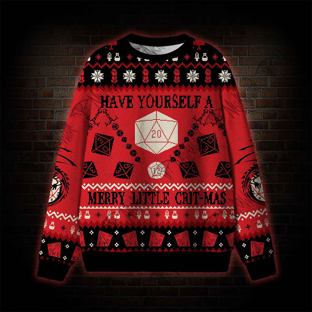 Have Yourself a Merry Little Crit-mas Ugly Sweatshirts