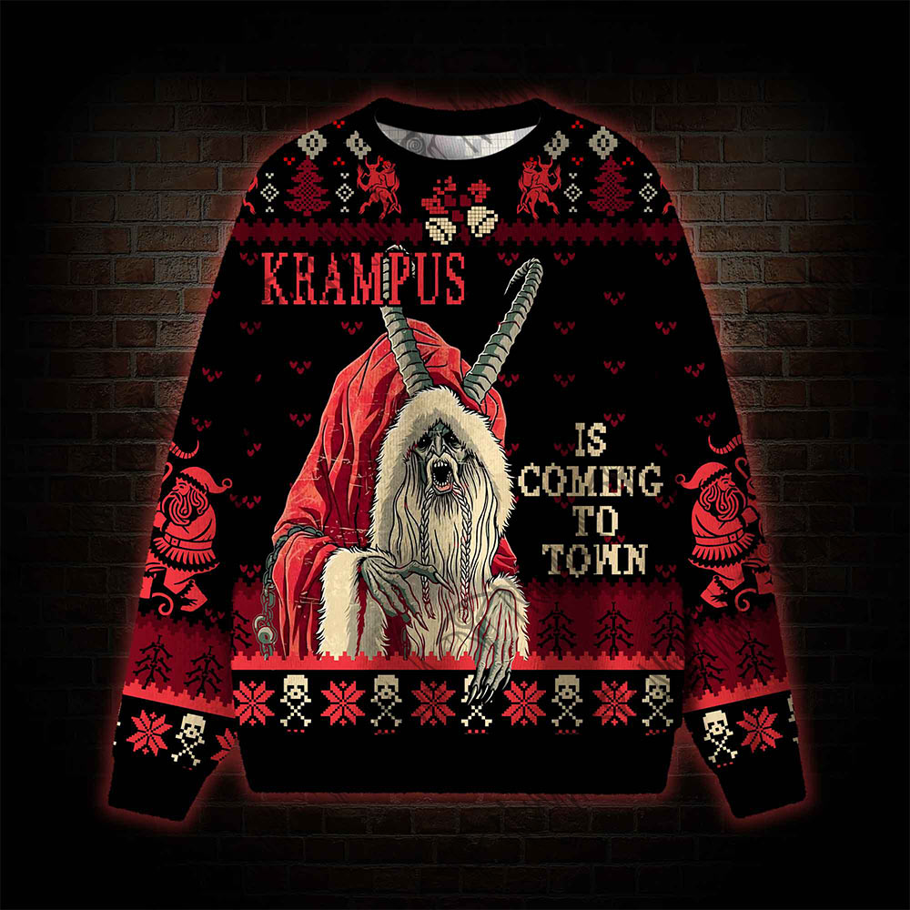 Krampus is Coming to Town Ugly Sweatshirts
